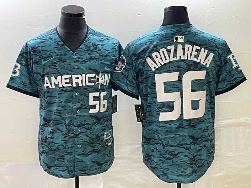 Mens Tampa Bay Rays #56 Randy Arozarena Teal 2023 All Star Cool Base Stitched Jerseys->tampa bay rays->MLB Jersey